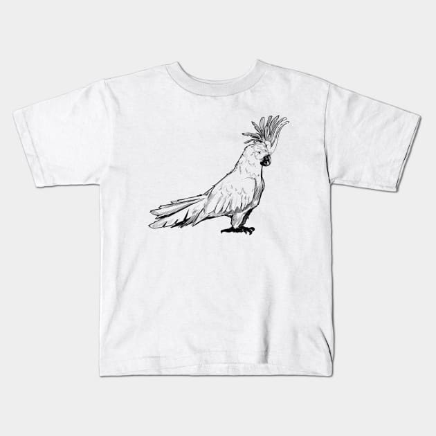 Cockatoo - Crested Cockatoo Kids T-Shirt by KC Happy Shop